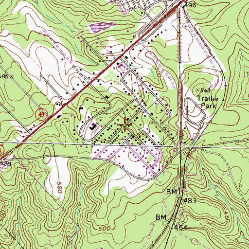 Topographic Map of Jones Acres, GA