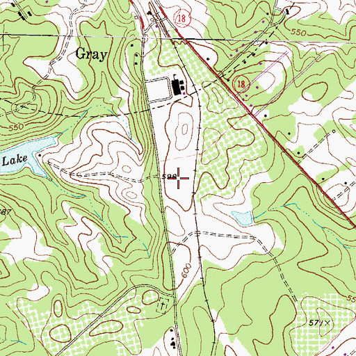 Topographic Map of Jones County High School, GA