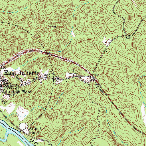 Topographic Map of Juliette Junior High School (historical), GA