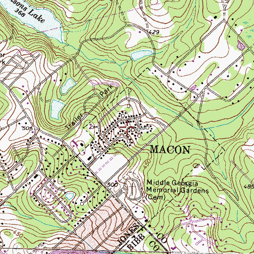 Topographic Map of Kings View, GA