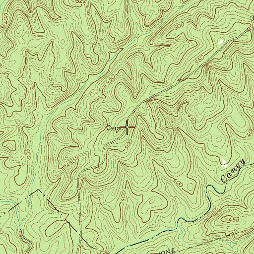 Topographic Map of Lewis Loyd Cemetery, GA