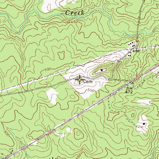 Topographic Map of Pickart Cemetery, GA