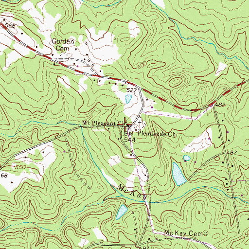 Topographic Map of Plentitude (historical), GA