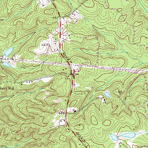 Topographic Map of Three Points School (historical), GA
