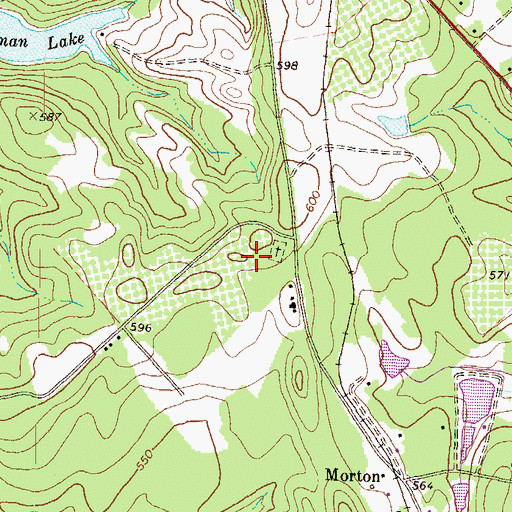 Topographic Map of Walker - Pitts Cemetery, GA