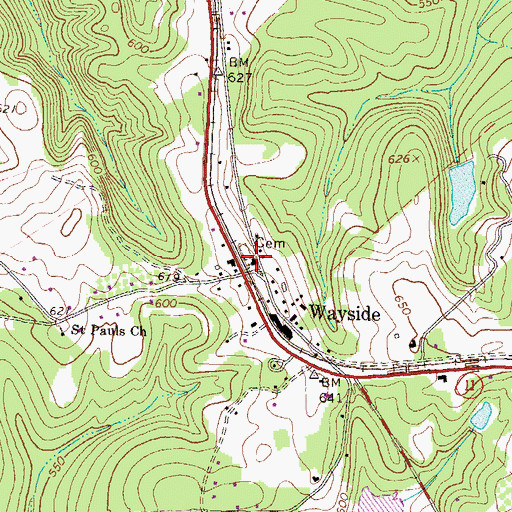 Topographic Map of Wayside Presbyterian Church, GA