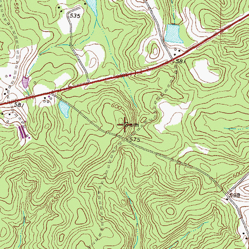 Topographic Map of William Woods Cemetery, GA