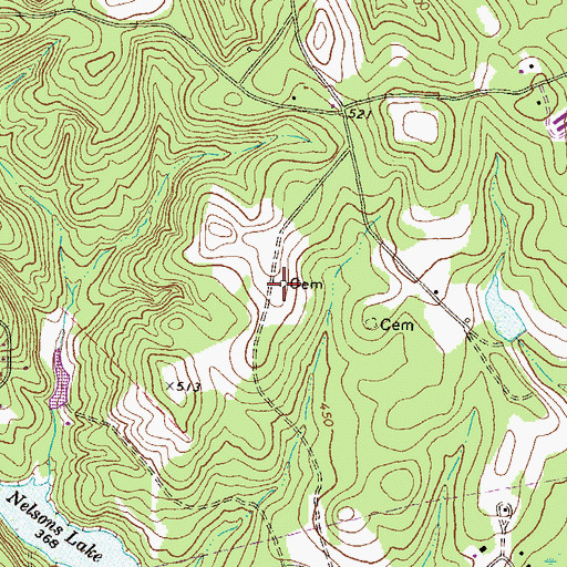 Topographic Map of Wincey Cemetery, GA