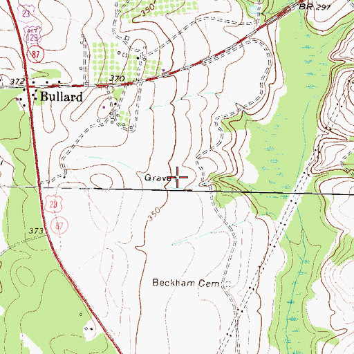 Topographic Map of Beckham Cemetery, GA