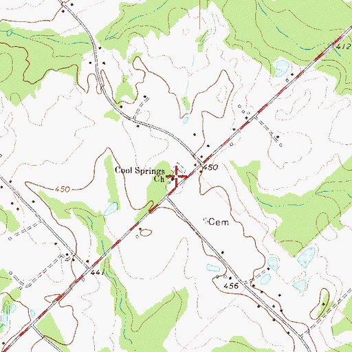 Topographic Map of Cool Springs School (historical), GA