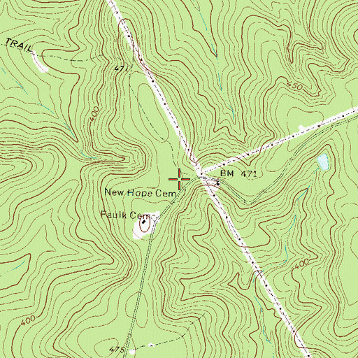 Topographic Map of English Cemetery, GA