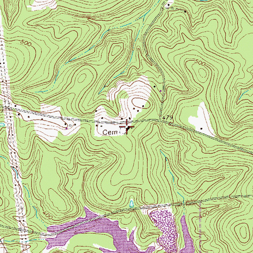 Topographic Map of First Congregational Holiness Church, GA
