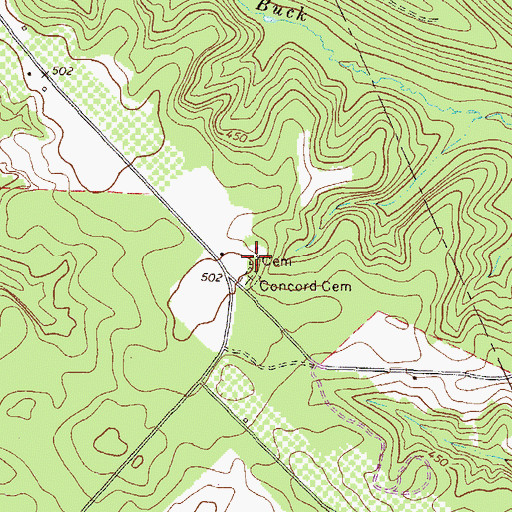 Topographic Map of Gallmore - Chapman Cemetery, GA