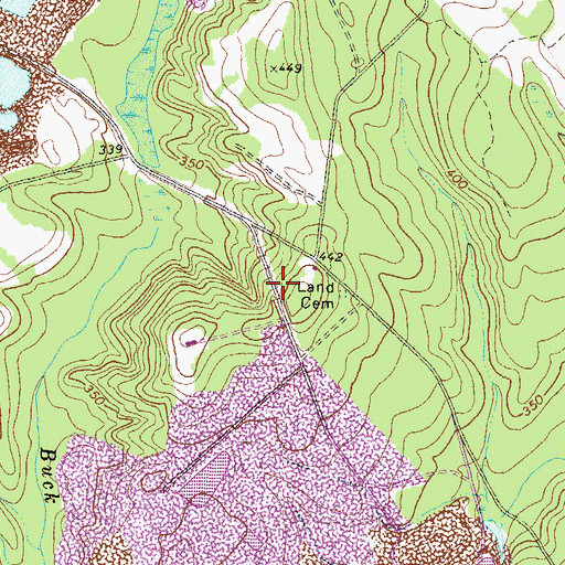 Topographic Map of Glover Cemetery, GA
