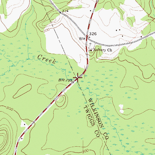 Topographic Map of H A Fountain Bridge, GA