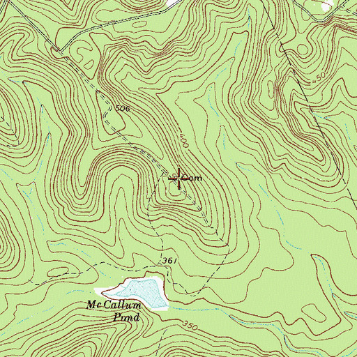Topographic Map of McCollum Cemetery, GA