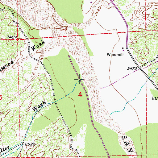 Topographic Map of Smelter Wash, AZ