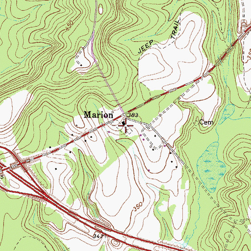 Topographic Map of Marion Cemetery, GA