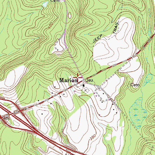 Topographic Map of Marion School (historical), GA