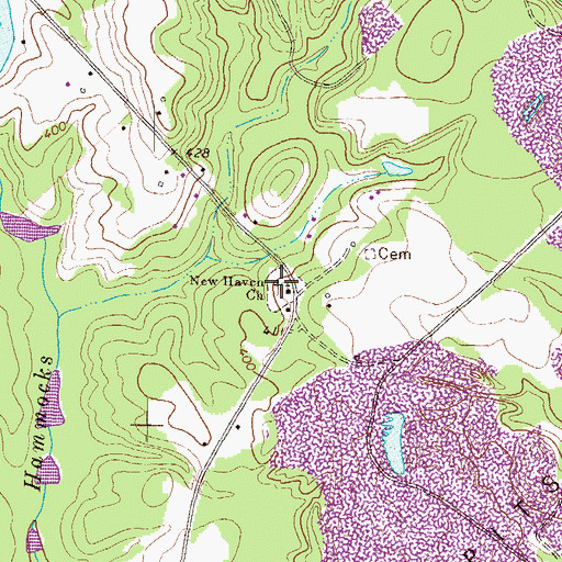Topographic Map of New Haven Cemetery, GA