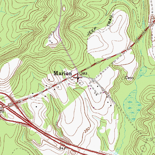Topographic Map of Old Marion Church, GA