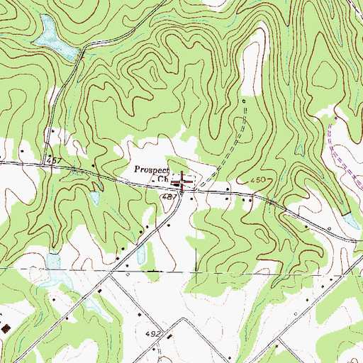 Topographic Map of Prospect School (historical), GA