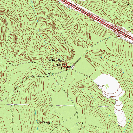 Topographic Map of Richland School (historical), GA