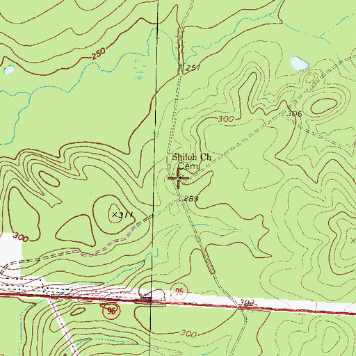 Topographic Map of Shiloh School (historical), GA