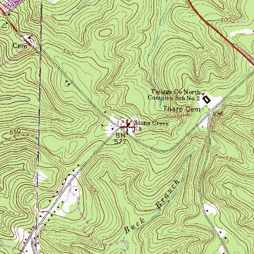 Topographic Map of Stone Creek Academy (historical), GA