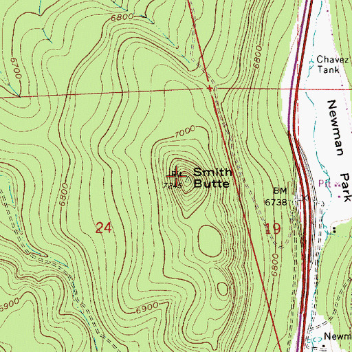 Topographic Map of Smith Butte, AZ