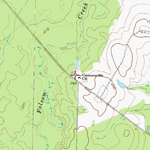 Topographic Map of Cannonville Cemetery, GA