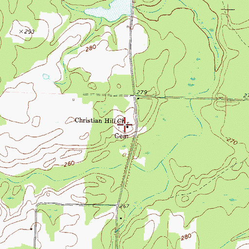 Topographic Map of Christian Hill Cemetery, GA