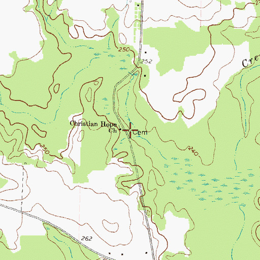 Topographic Map of Christian Hope Cemetery, GA