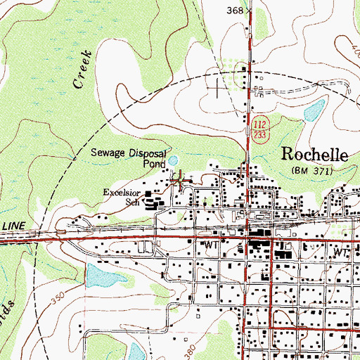 Topographic Map of Evergreen Cemetery, GA