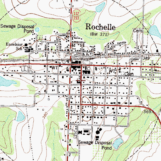 Topographic Map of First Baptist Church, GA