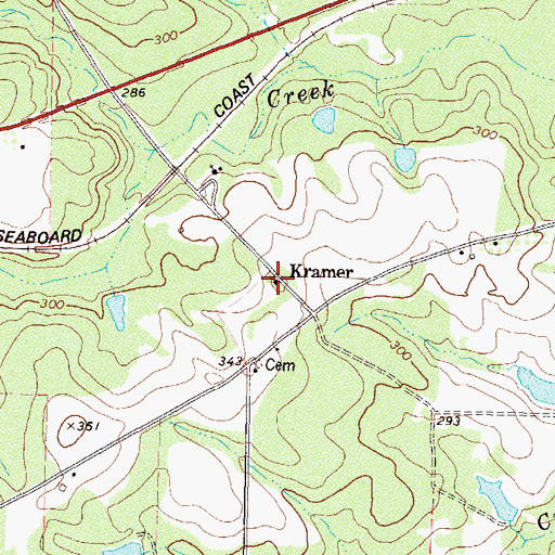 Topographic Map of Kramer Baptist Church, GA