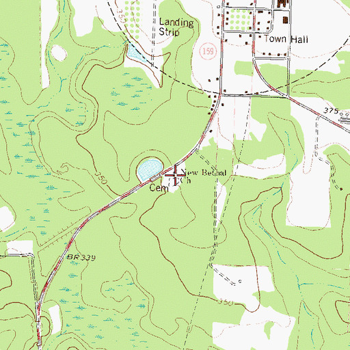 Topographic Map of New Bethel Cemetery, GA