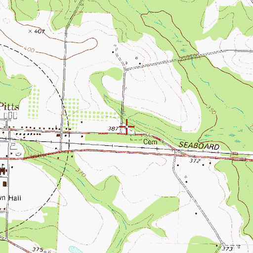 Topographic Map of Pitts City Cemetery, GA