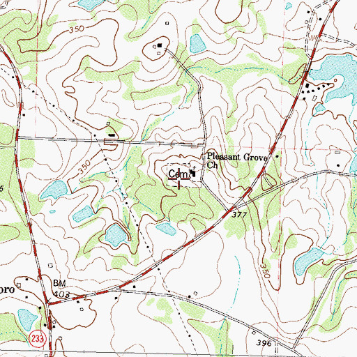 Topographic Map of Pleasant Grove Cemetery, GA