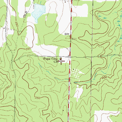 Topographic Map of Pope City Cemetery, GA