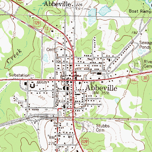Topographic Map of Wilcox County Courthouse, GA