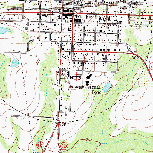 Topographic Map of Wilcox County High School, GA