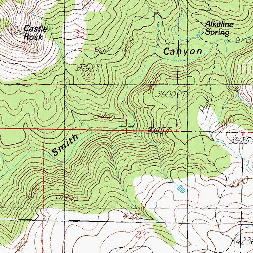 Topographic Map of Smith Canyon, AZ