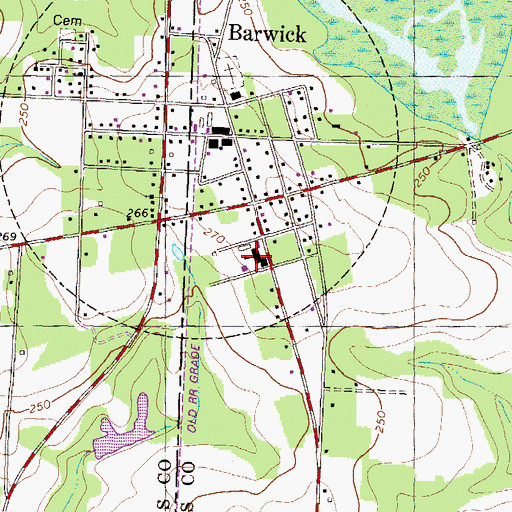 Topographic Map of Barwick Elementary School, GA