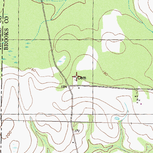Topographic Map of Beasley Cemetery, GA