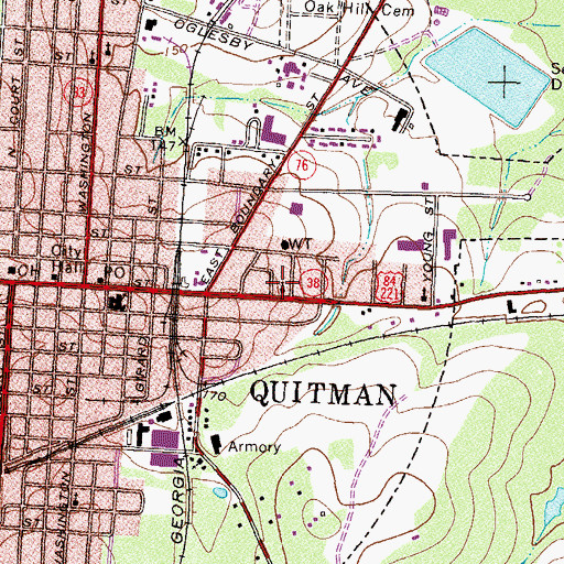 Topographic Map of Church of the Nazarene, GA