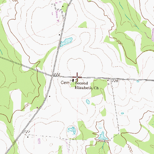 Topographic Map of Elizabeth Church (historical), GA