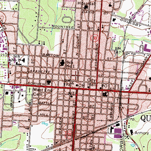 Topographic Map of First Episcopal Church, GA