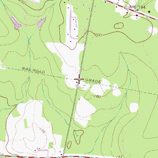 Topographic Map of Gates (historical), GA