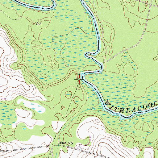 Topographic Map of Godwin Bluff, GA